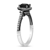 Enchanted Disney Villains Maleficent 1.15 CT. T.W. Black and White Diamond Frame Engagement Ring in 14K White Gold