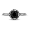Enchanted Disney Villains Maleficent 1.15 CT. T.W. Black and White Diamond Frame Engagement Ring in 14K White Gold