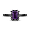 Thumbnail Image 4 of Enchanted Disney Villains Ursula Amethyst and 0.37 CT. T.W. Black Diamond Frame Engagement Ring in 14K White Gold