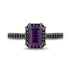 Thumbnail Image 3 of Enchanted Disney Villains Ursula Amethyst and 0.37 CT. T.W. Black Diamond Frame Engagement Ring in 14K White Gold