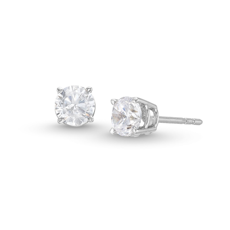 Main Image 1 of 0.70 CT. T.W. Certified Lab-Grown Diamond Solitaire Stud Earrings in 10K White Gold (F/SI2)