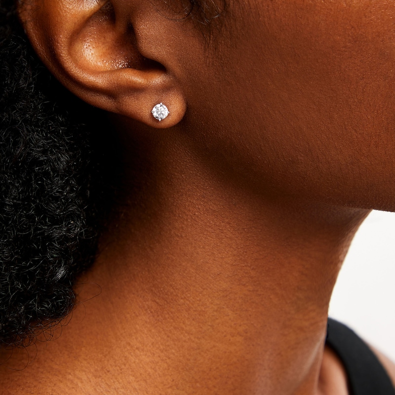 Main Image 2 of 0.70 CT. T.W. Certified Lab-Grown Diamond Solitaire Stud Earrings in 10K White Gold (F/SI2)