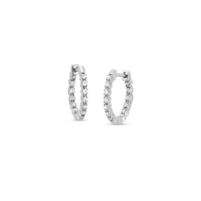 0.19 CT. T.W. Diamond Bubble Inside-Out Hoop Earrings in Sterling Silver