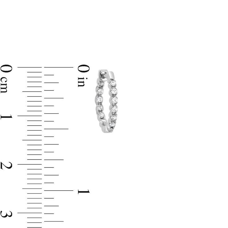 0.19 CT. T.W. Diamond Bubble Inside-Out Hoop Earrings in Sterling Silver