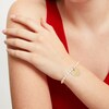 Thumbnail Image 2 of 5.5mm Oval Freshwater Cultured Pearl Strand Bracelet with 14K Gold Heart Charm-8"