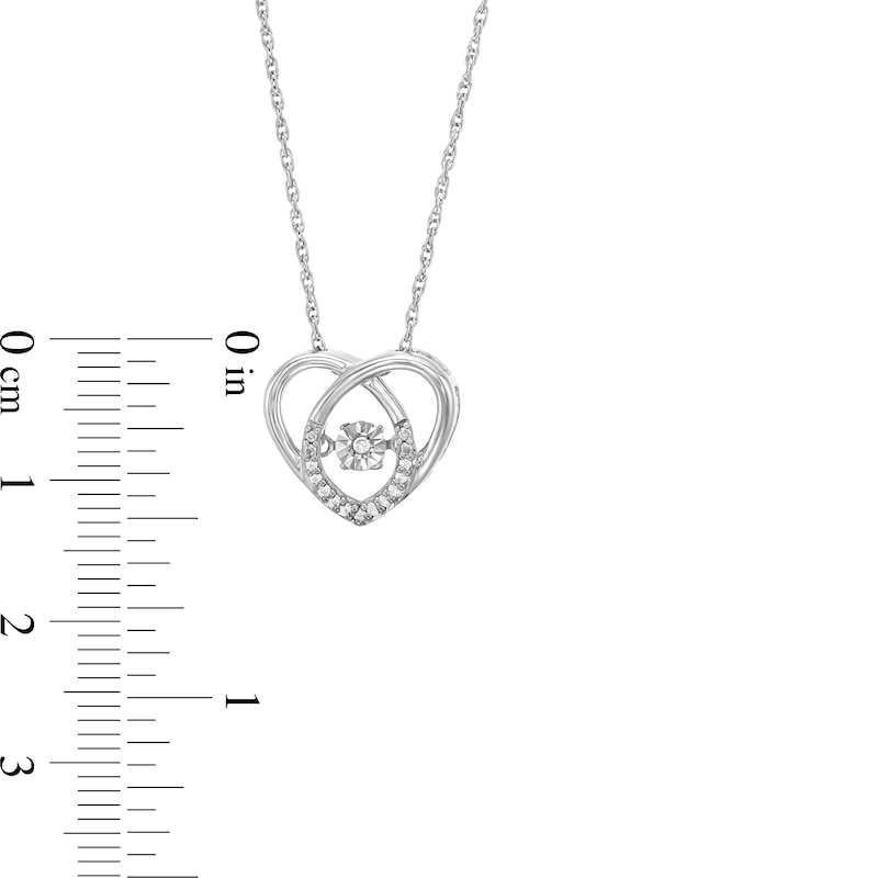 Main Image 3 of Unstoppable Love™ 0.10 CT. T.W. Diamond Heart Pendant and Drop Earrings Set in Sterling Silver