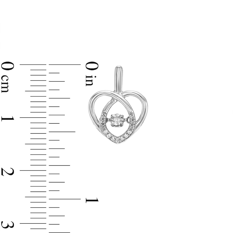 Main Image 4 of Unstoppable Love™ 0.10 CT. T.W. Diamond Heart Pendant and Drop Earrings Set in Sterling Silver