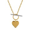 Thumbnail Image 1 of 0.08 CT. T.W. Diamond Heart and Bar Necklace in 10K Gold