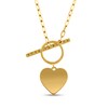 Thumbnail Image 3 of 0.08 CT. T.W. Diamond Heart and Bar Necklace in 10K Gold