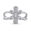 Thumbnail Image 2 of 0.45 CT. T.W. Multi-Diamond Flower Split Shank Ring in 10K White Gold