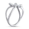 Thumbnail Image 3 of 0.45 CT. T.W. Multi-Diamond Flower Split Shank Ring in 10K White Gold