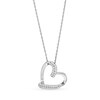 Thumbnail Image 1 of 0.25 CT. T.W. Diamond Double Row Tilted Heart Pendant in 10K White Gold