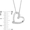 Thumbnail Image 3 of 0.25 CT. T.W. Diamond Double Row Tilted Heart Pendant in 10K White Gold