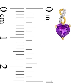 Amethyst and 0.06 CT. T.W. Diamond Infinity Heart Necklace and Earrings Set in 10K Gold