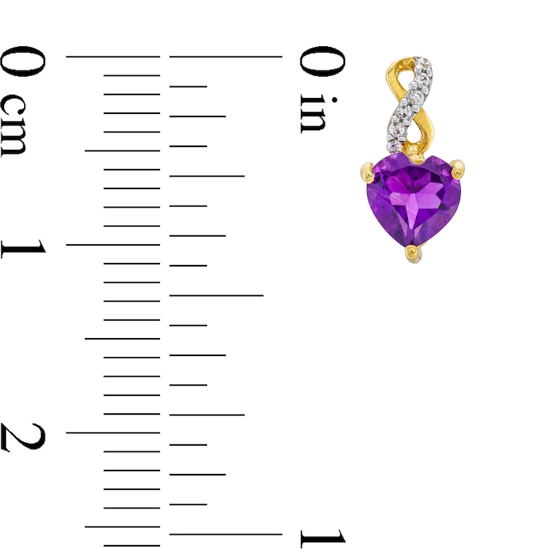 Amethyst and 0.06 CT. T.W. Diamond Infinity Heart Necklace and Earrings Set in 10K Gold