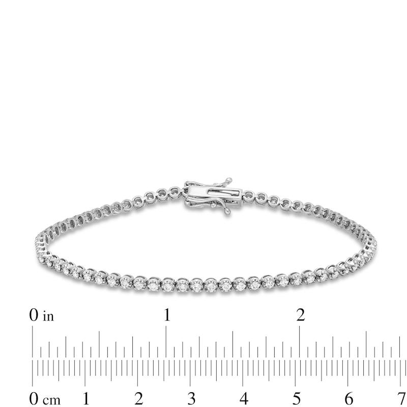 Main Image 4 of 1.00 CT. T.W. Certified Lab-Grown Diamond Tennis Bracelet in 10K White Gold (I/SI2)
