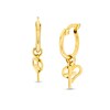 Heart and Cross Drop Earrings in Hollow 10K Gold