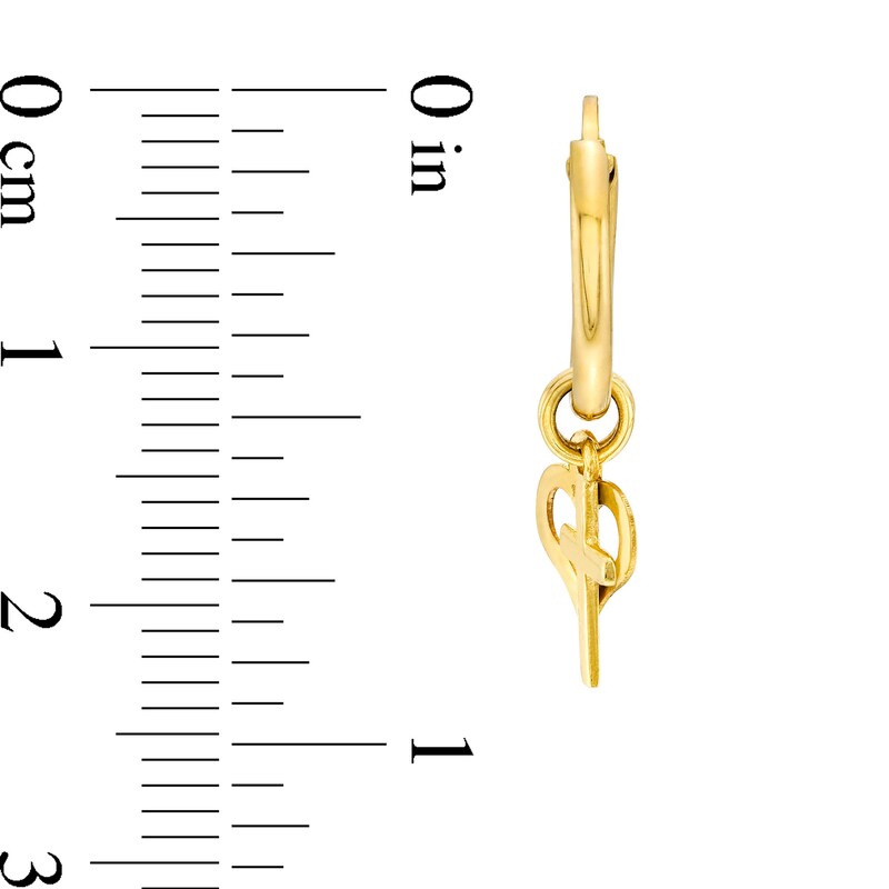 Heart and Cross Drop Earrings in Hollow 10K Gold