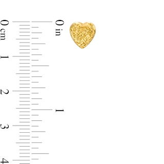 Diamond-Cut Heart Stud Earrings in Hollow 10K Gold