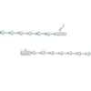 Thumbnail Image 3 of Pear-Shaped Aquamarine Alternating Line Bracelet in 10K White Gold - 7.5"