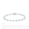 Thumbnail Image 4 of Pear-Shaped Aquamarine Alternating Line Bracelet in 10K White Gold - 7.5"