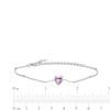 Thumbnail Image 4 of 6.0mm Heart-Shaped Amethyst Solitaire Chain Bracelet in Sterling Silver - 7.5"