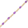 Thumbnail Image 1 of Marquise Amethyst Alternating Infinity Line Bracelet in 10K Gold - 7.25"