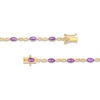 Thumbnail Image 2 of Marquise Amethyst Alternating Infinity Line Bracelet in 10K Gold - 7.25"