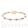 Thumbnail Image 4 of Marquise Amethyst Alternating Infinity Line Bracelet in 10K Gold - 7.25"
