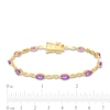 Thumbnail Image 3 of Marquise Amethyst Alternating Infinity Line Bracelet in 10K Gold - 7.25"