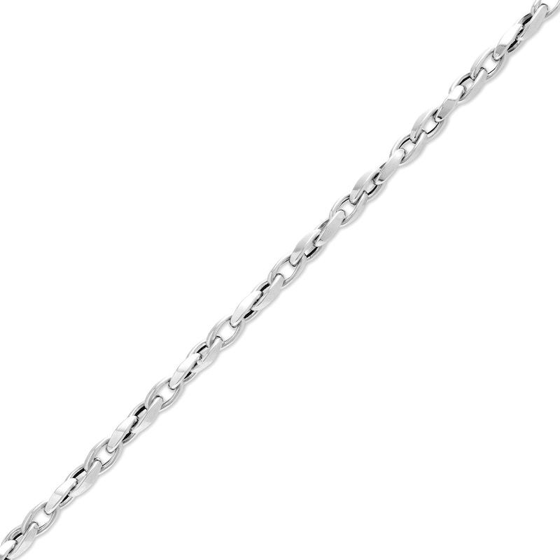 Italian Gold Twist Link Bracelet in Hollow 18K White Gold - 7.25"