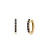 Thumbnail Image 1 of 0.30 CT. T.W. Black Diamond Channel-Set Huggie Hoop Earrings in 10K Gold