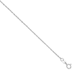 1.0mm Singapore Chain Necklace in Solid 10K White Gold - 16"