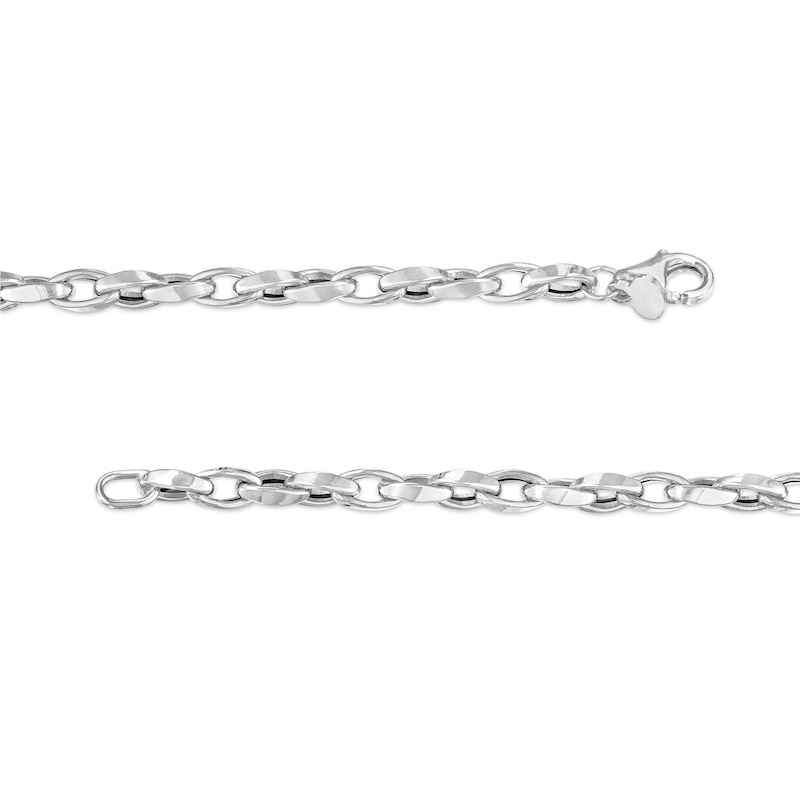 Main Image 3 of Italian Gold Twist Link Necklace in Hollow 18K White Gold - 16"