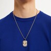 Thumbnail Image 2 of Dragon Heart Octagon Dog Pendant in Stainless Steel and Yellow Ion Plate - 24"