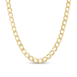 3.5mm Curb Chain Necklace in Hollow 10K Gold - 24"