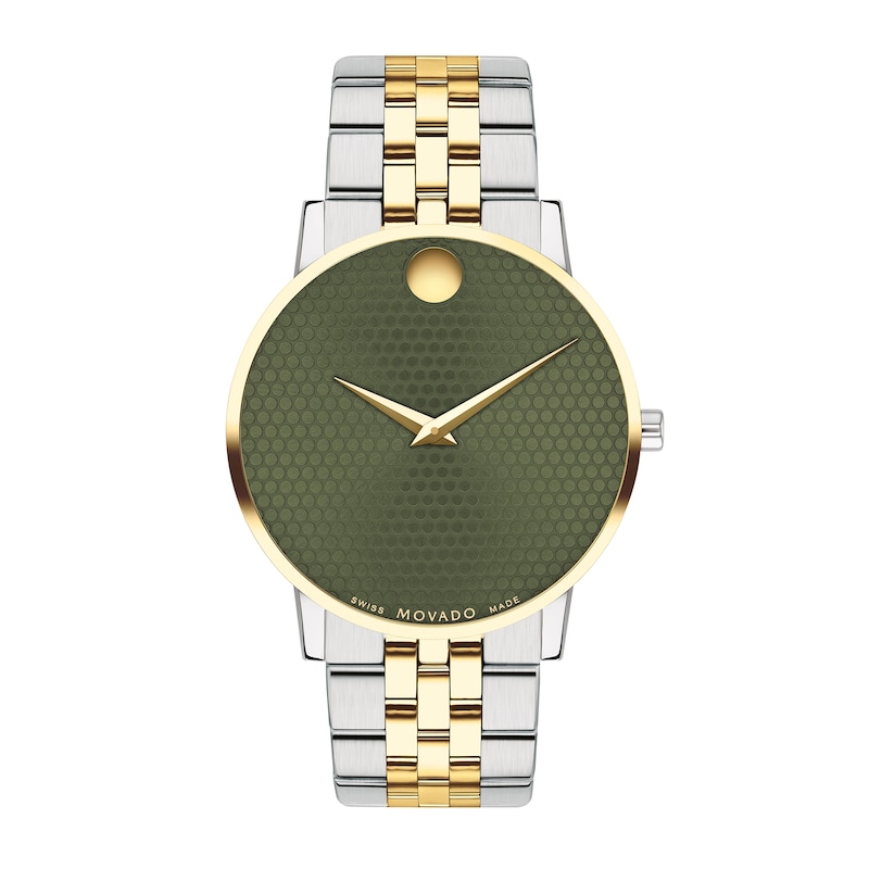 Main Image 1 of Men's Movado Museum® Classic Two-Tone PVD Watch with Green Dial (Model: 607849)