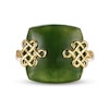 Thumbnail Image 3 of 15.0mm Cushion Jade Lucky Knot Ring in 18K Gold