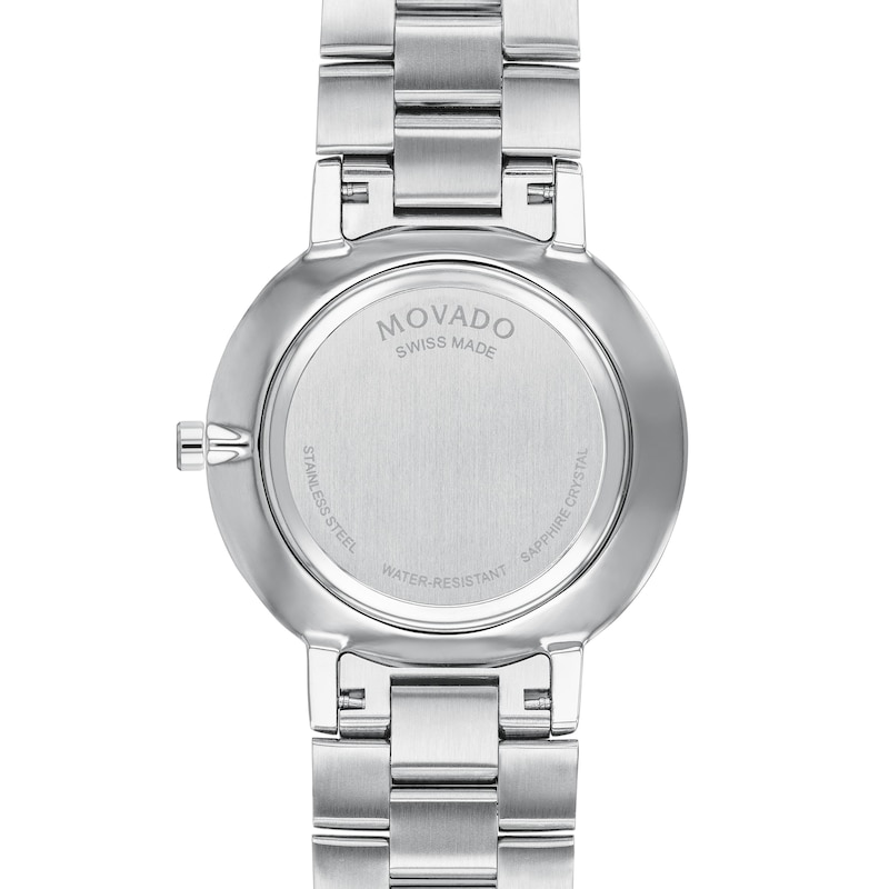 Main Image 3 of Men's Movado Faceto 0.04 CT. T.W. Diamond Watch with Black Dial (Model: 0607865)