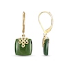 Thumbnail Image 2 of 12.0mm Cushion Jade Lucky Knot Drop Earrings in 18K Gold