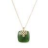Thumbnail Image 1 of 18.0mm Cushion Jade Lucky Knot Pendant in 18K Gold