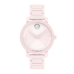 Ladies' Movado Bold® Evolution Pink Ceramic Watch with Crystal Accents (Model: 3601234)