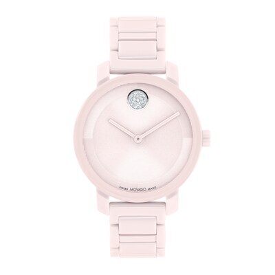 Ladies' Movado Bold® Evolution Pink Ceramic Watch with Crystal Accents (Model: 3601234)