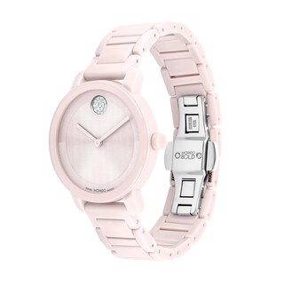 Ladies' Movado Bold® Evolution Pink Ceramic Watch with Crystal Accents (Model: 3601234)