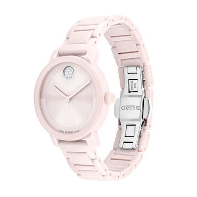 Ladies' Movado Bold® Evolution Pink Ceramic Watch with Crystal Accents (Model: 3601234)