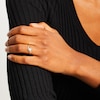 Thumbnail Image 2 of 0.10 CT. T.W. Tilted Princess-Shaped Multi-Diamond Bypass Shank Promise Ring in 10K Gold