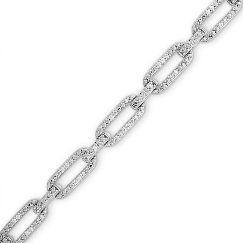 0.20 CT. T.W. Diamond Paper Clip Chain Bracelet in Sterling Silver|Peoples Jewellers