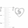 Thumbnail Image 3 of 0.20 CT. T.W. Multi-Diamond Bypass Ribbon Heart Stud Earrings in Sterling Silver