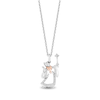 Thumbnail Image 0 of Enchanted Disney Cinderella 0.085 CT. T.W. Diamond Fairy Godmother Pendant in Sterling Silver and 10K Rose Gold - 19”