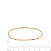 Thumbnail Image 4 of Diamond-Cut and Red Enamel Bead Bracelet in Hollow 18K Gold - 7.5"